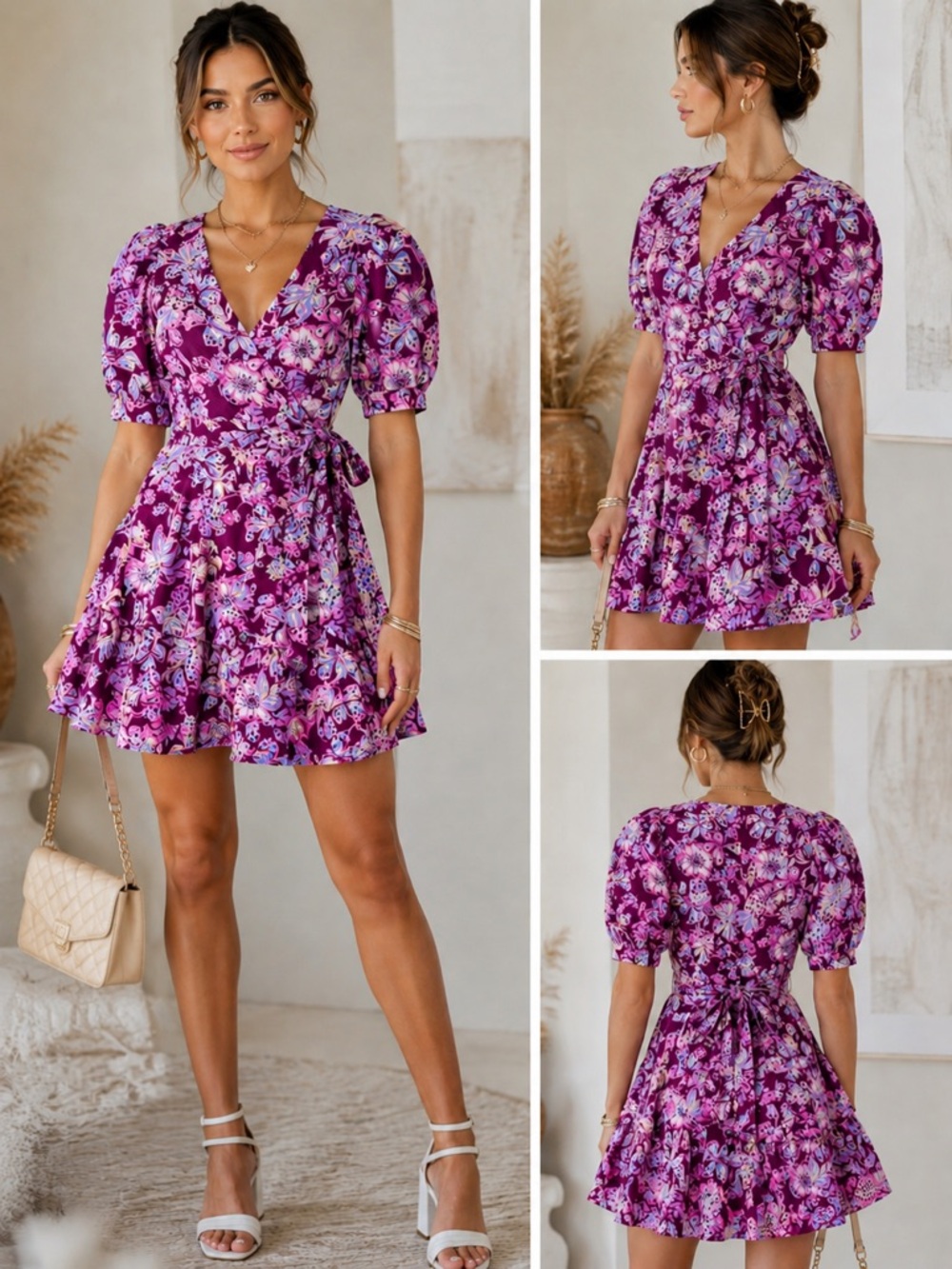 Lilly Pulitzer Alexandria Elbow Sleeve Cotton Wrap Dress 
Size 10 coastal #112 - Picture 3 of 12
